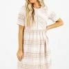 Polagram Have We Met Cream Knee-Length Dress -bella ella boutique shop Have We Met Cream Dress Front 5000x