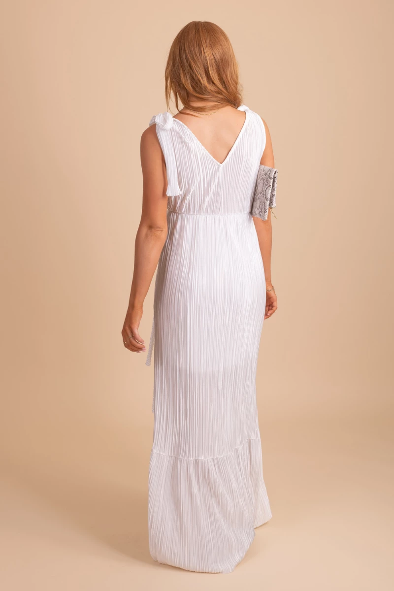 Very J How Far I've Come Ribbed Maxi Dress - White 6 Very J How Far I've Come Ribbed Maxi Dress - White - Image 4
