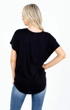 Cielo It's Go Time Patterned Top -bella ella boutique shop It s Go Time Black Top Back 5000x