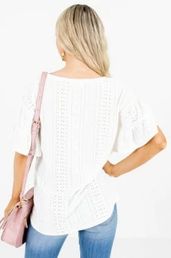 Bibi Just You & I Eyelet Top 23 Bibi Just You & I Eyelet Top -bella ella boutique shop JustYou IWhiteBlouseBack 5000x