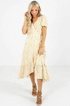 In Loom Keep Calm Honey Yellow Floral Midi Dress 13 In Loom Keep Calm Honey Yellow Floral Midi Dress -bella ella boutique shop Keep Calm Honey Yellow Dress Front 5000x