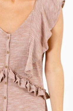 Wishlist Kiss You Goodnight Brown Maxi Dress -bella ella boutique shop Kiss You Goodnight Brown Dress Detail 5000x