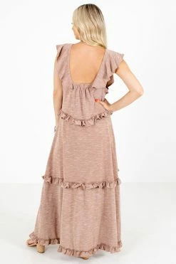 Wishlist Kiss You Goodnight Brown Maxi Dress -bella ella boutique shop Kiss You Goodnight Brown Maxi Dress Back 5000x