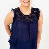 Bella Ella Boutique Laughter Is The Best Medicine Navy Lace Top 1 Bella Ella Boutique Laughter Is The Best Medicine Navy Lace Top -bella ella boutique shop Laughter is the Best Medicine Navy Lace Top Front 5000x