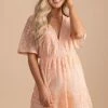 IRIS Light My Fire Blush Lace Mini Dress -bella ella boutique shop LightMyFireBlushLaceMiniDressfront2 5000x