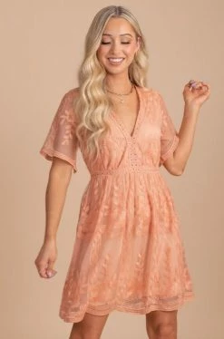IRIS Light My Fire Peach Lace Mini Dress 11 IRIS Light My Fire Peach Lace Mini Dress -bella ella boutique shop LightMyFirePeachLaceMiniDressfront 5000x