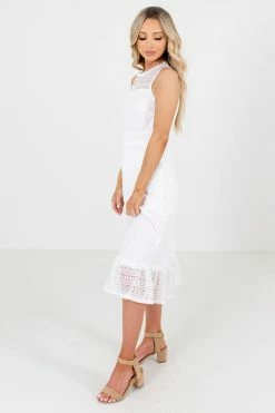 Bella Ella Boutique Long Awaited Love White Midi Dress -bella ella boutique shop Long Awaited Love White Dress Side 5000x