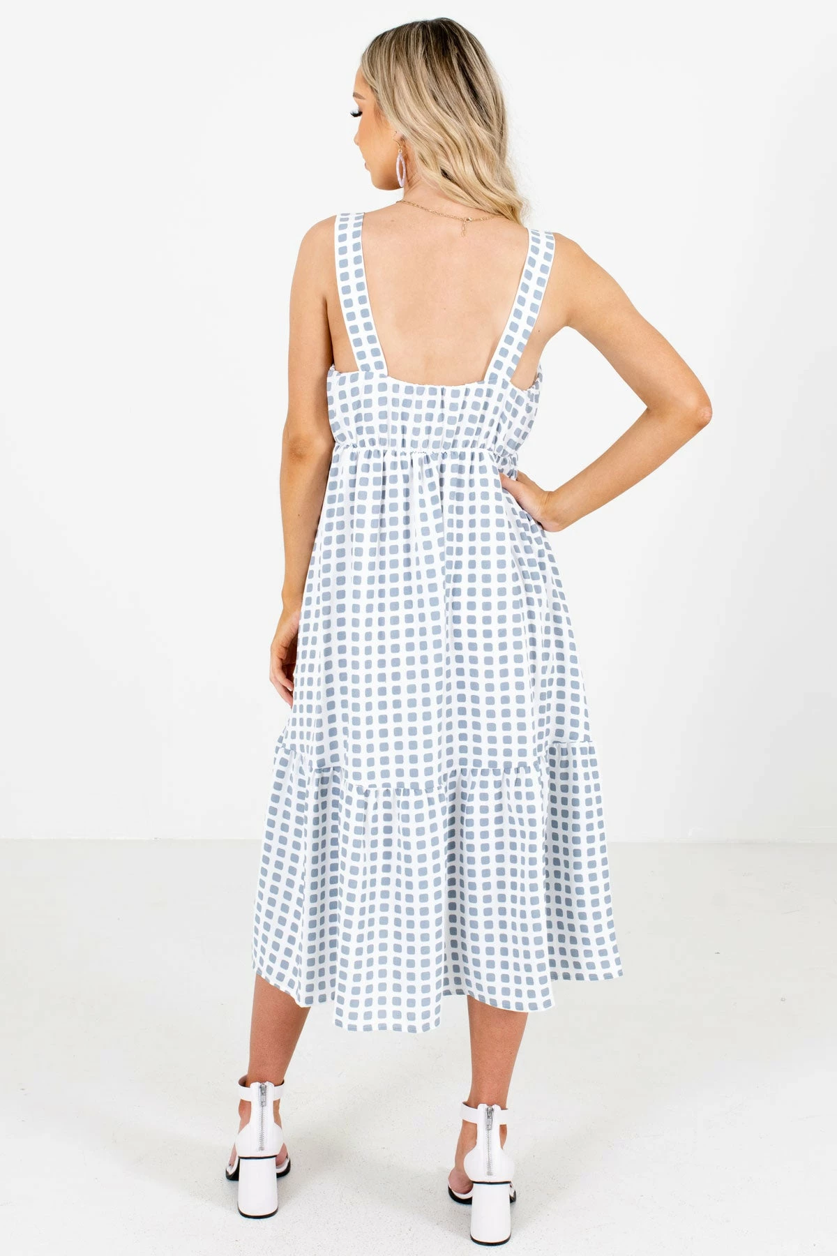 Bella Ella Boutique Love Like Mine White Patterned Midi Dress 4 Bella Ella Boutique Love Like Mine White Patterned Midi Dress - Image 2