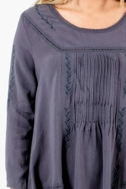 Bella Ella Boutique Love Of My Life Charcoal Gray Mini Dress -bella ella boutique shop Love of My Life Charcoal Dress Detail 5000x