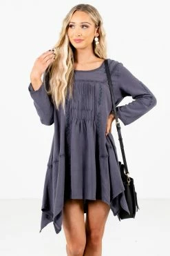 Bella Ella Boutique Love Of My Life Charcoal Gray Mini Dress