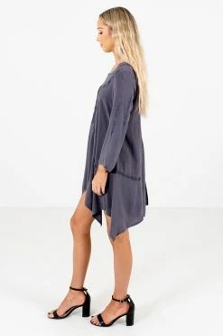 Bella Ella Boutique Love Of My Life Charcoal Gray Mini Dress -bella ella boutique shop Love of My Life Charcoal Dress Side 5000x