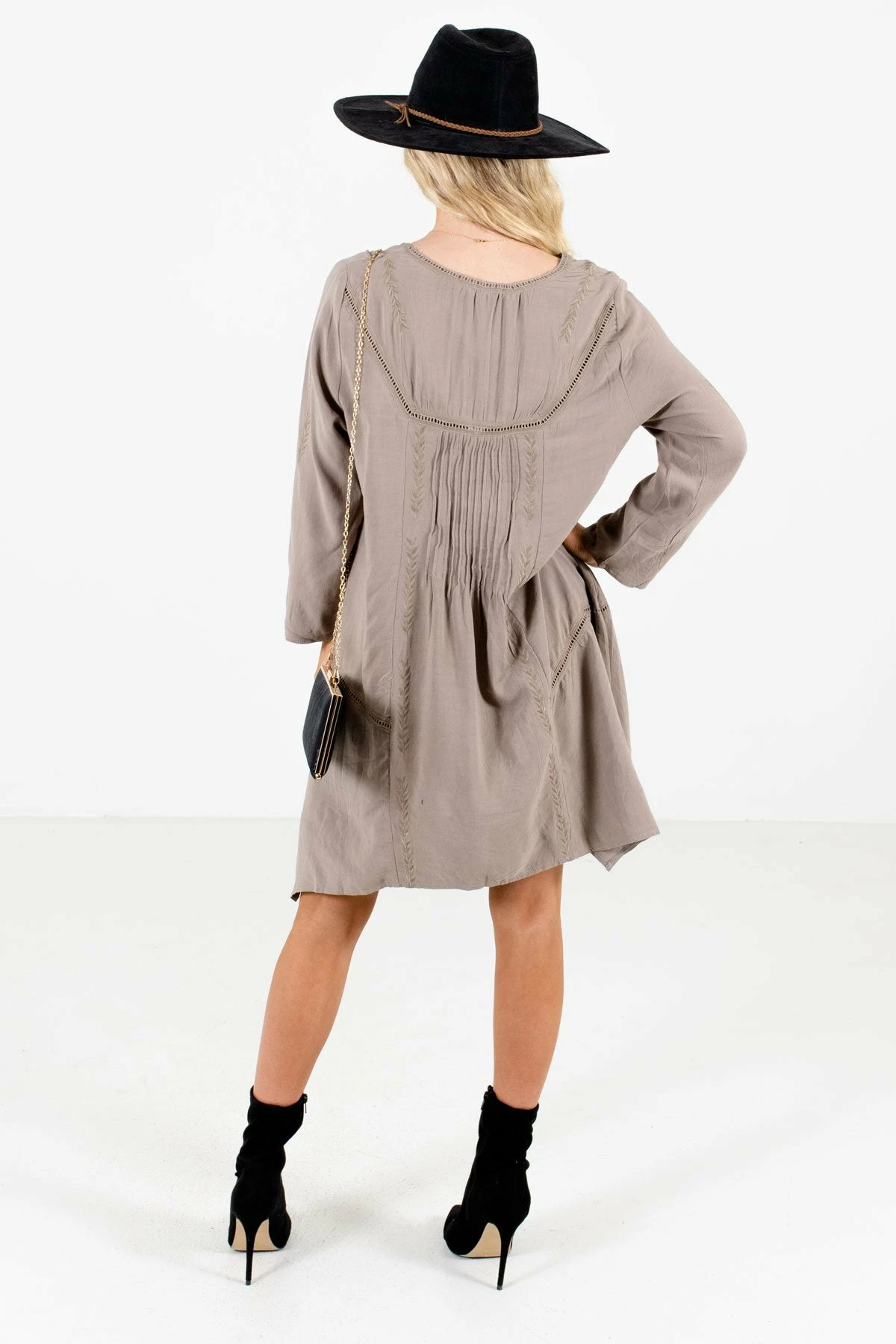 Bella Ella Boutique Love Of My Life Taupe Brown Mini Dress 4 Bella Ella Boutique Love Of My Life Taupe Brown Mini Dress - Image 2