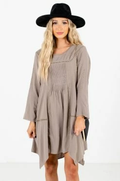 Bella Ella Boutique Love Of My Life Taupe Brown Mini Dress