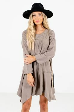 Bella Ella Boutique Love Of My Life Taupe Brown Mini Dress 14 Bella Ella Boutique Love Of My Life Taupe Brown Mini Dress -bella ella boutique shop Love of My Life Taupe Dress Front 5000x