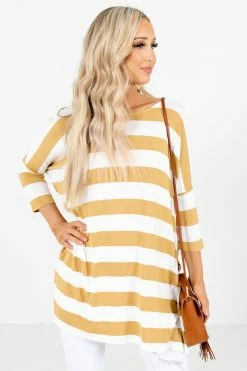 Zenana Lover's Game Striped Top -bella ella boutique shop Lover sGameTopYellowFront 5000x