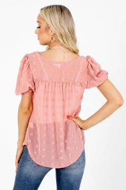Bella Ella Boutique Loving It Textured Blouse -bella ella boutique shop Loving It Textured Blouse Back 5000x