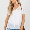 Bella Ella Boutique Loving It Textured Blouse -bella ella boutique shop Loving It White Blouse Front 5000x