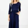 Bella Ella Boutique Matters Of The Heart Navy Midi Dress -bella ella boutique shop Matters of The Heart Navy Dress Front 5000x