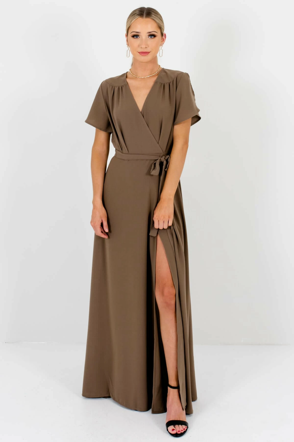 Bella Ella Boutique Memory Lane Brown Maxi Dress 7 Bella Ella Boutique Memory Lane Brown Maxi Dress - Image 5