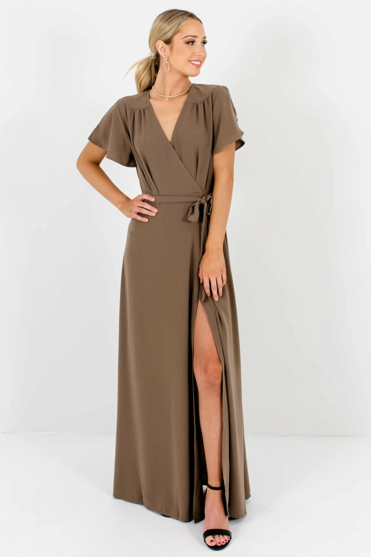 Bella Ella Boutique Memory Lane Brown Maxi Dress 3 Bella Ella Boutique Memory Lane Brown Maxi Dress