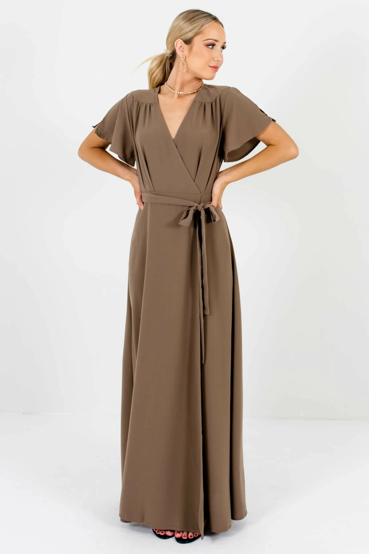 Bella Ella Boutique Memory Lane Brown Maxi Dress 8 Bella Ella Boutique Memory Lane Brown Maxi Dress - Image 6