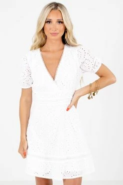 All In Favor My Plus One White Eyelet Mini Dress 15 All In Favor My Plus One White Eyelet Mini Dress -bella ella boutique shop My Plus One White Dress Front3 5000x