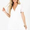 All In Favor My Plus One White Eyelet Mini Dress -bella ella boutique shop My Plus One White Dress Front 5000x