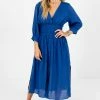 Bella Ella Boutique My Muse Blue Midi Dress -bella ella boutique shop My Muse Blue Dress Front 5000x