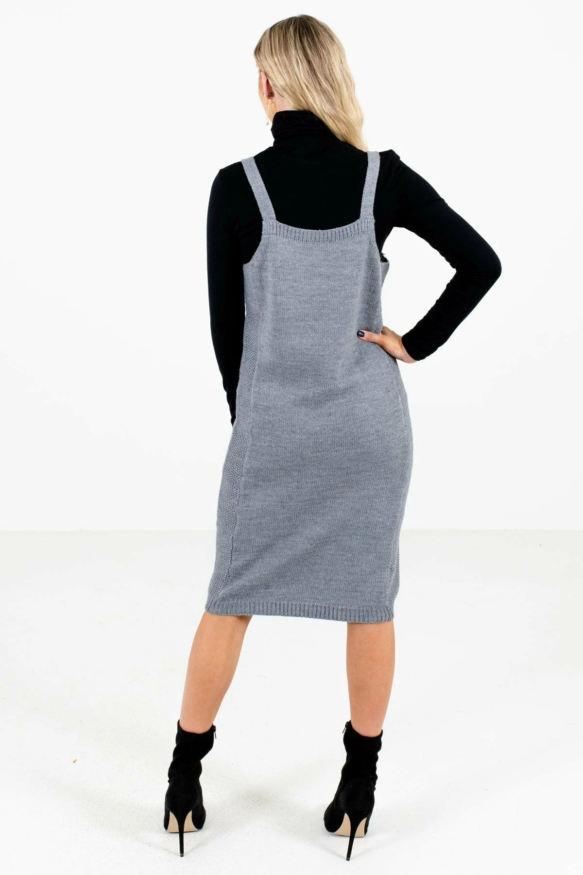 Bella Ella Boutique New Perspective Gray Knee-Length Dress 4 Bella Ella Boutique New Perspective Gray Knee-Length Dress - Image 2