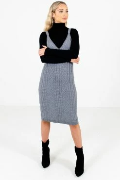 Bella Ella Boutique New Perspective Gray Knee-Length Dress 15 Bella Ella Boutique New Perspective Gray Knee-Length Dress -bella ella boutique shop New Perspective Gray Dress Full Front2 5000x