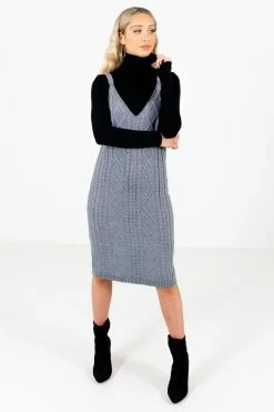 Bella Ella Boutique New Perspective Gray Knee-Length Dress 12 Bella Ella Boutique New Perspective Gray Knee-Length Dress -bella ella boutique shop New Perspective Gray Dress Full Front 5000x