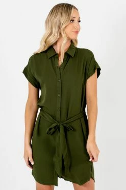 Bella Ella Boutique No Matter What Olive Mini Dress -bella ella boutique shop No Matter What Olive Mini Dress Front 5000x