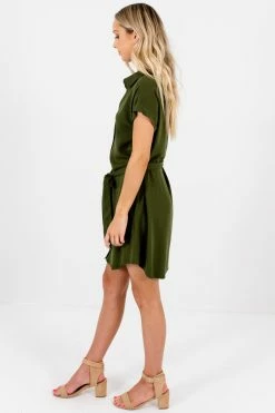 Bella Ella Boutique No Matter What Olive Mini Dress -bella ella boutique shop No Matter What Olive Mini Dress Side 5000x