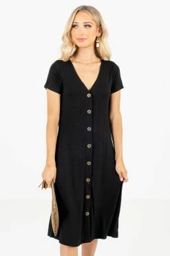 Heart & Hips One In A Million Black Midi Dress -bella ella boutique shop One in a Million Black Dress Front2 5000x