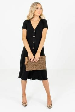 Heart & Hips One In A Million Black Midi Dress -bella ella boutique shop One in a Million Black Dress Full Front2 5000x