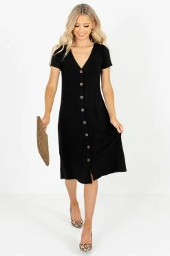 Heart & Hips One In A Million Black Midi Dress -bella ella boutique shop One in a Million Black Dress Full Front3 5000x