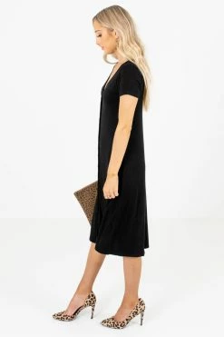 Heart & Hips One In A Million Black Midi Dress -bella ella boutique shop One in a Million Black Dress Side 5000x