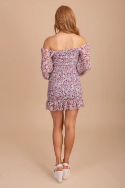 Haute Monde Pace Of Nature Smocked Floral Mini Dress 25 Haute Monde Pace Of Nature Smocked Floral Mini Dress -bella ella boutique shop PaceofNatureSmockedFloralMiniDressblueback 5000x