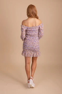 Haute Monde Pace Of Nature Smocked Floral Mini Dress 33 Haute Monde Pace Of Nature Smocked Floral Mini Dress -bella ella boutique shop PaceofNatureSmockedFloralMiniDresspurpleback 5000x