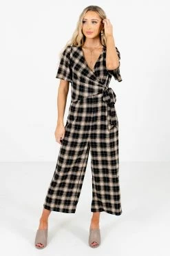 Bella Ella Boutique Perfect Timing Black Plaid Jumpsuit 14 Bella Ella Boutique Perfect Timing Black Plaid Jumpsuit -bella ella boutique shop Perfect Timing Black Jumpsuit Front 5000x