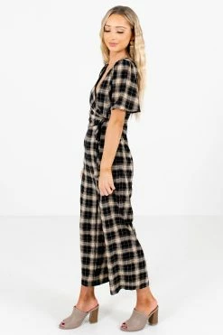 Bella Ella Boutique Perfect Timing Black Plaid Jumpsuit 15 Bella Ella Boutique Perfect Timing Black Plaid Jumpsuit -bella ella boutique shop Perfect Timing Black Jumpsuit Side 5000x