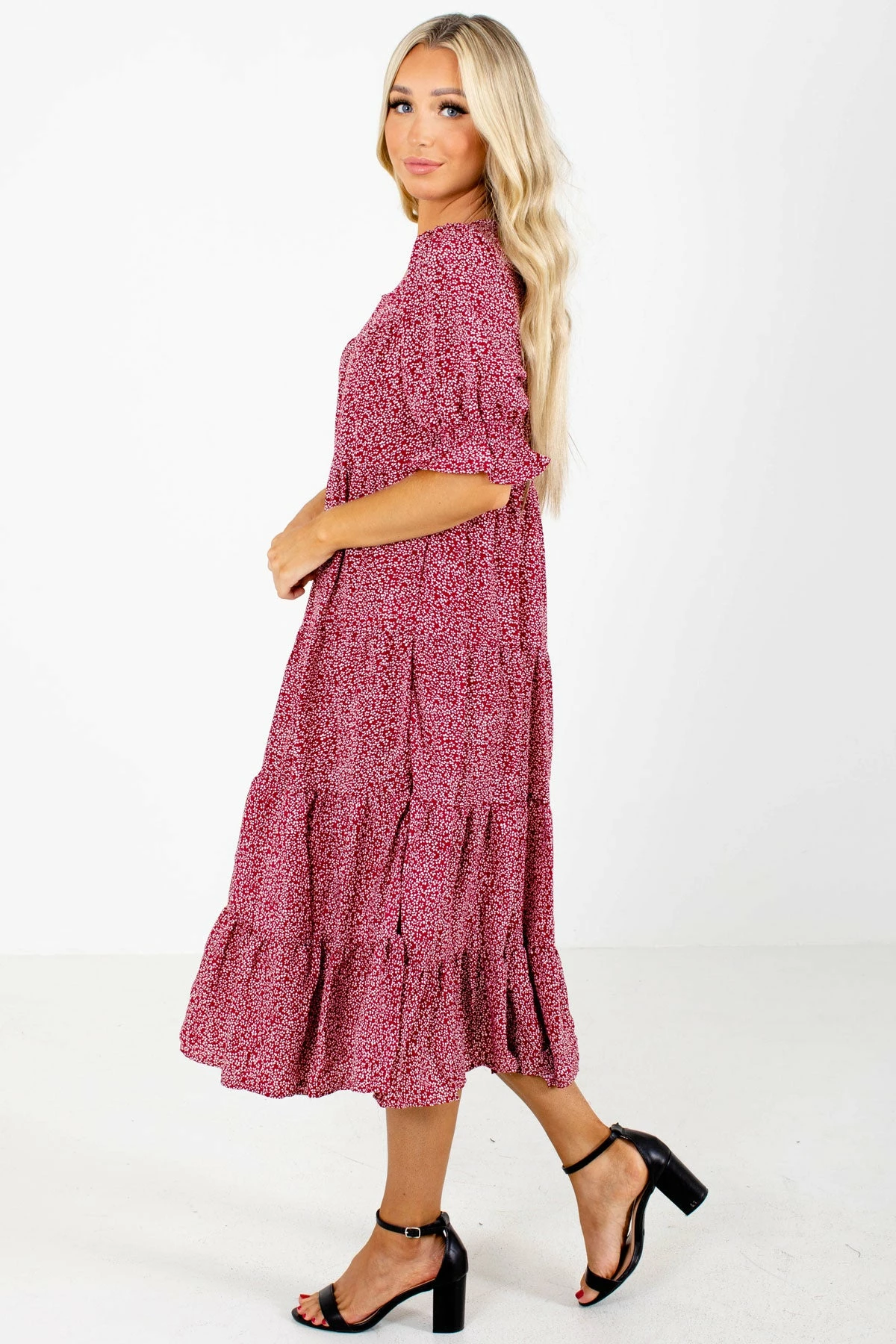 Tea N Rose Pick The Poppies Floral Midi Dress 8 Tea N Rose Pick The Poppies Floral Midi Dress - Image 6