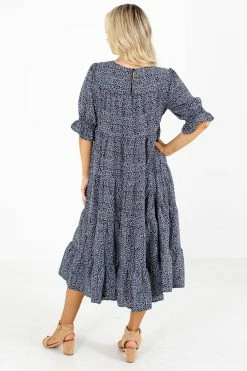 Tea N Rose Pick The Poppies Floral Midi Dress 17 Tea N Rose Pick The Poppies Floral Midi Dress -bella ella boutique shop Pick the Poppies Navy Dress Back 5000x