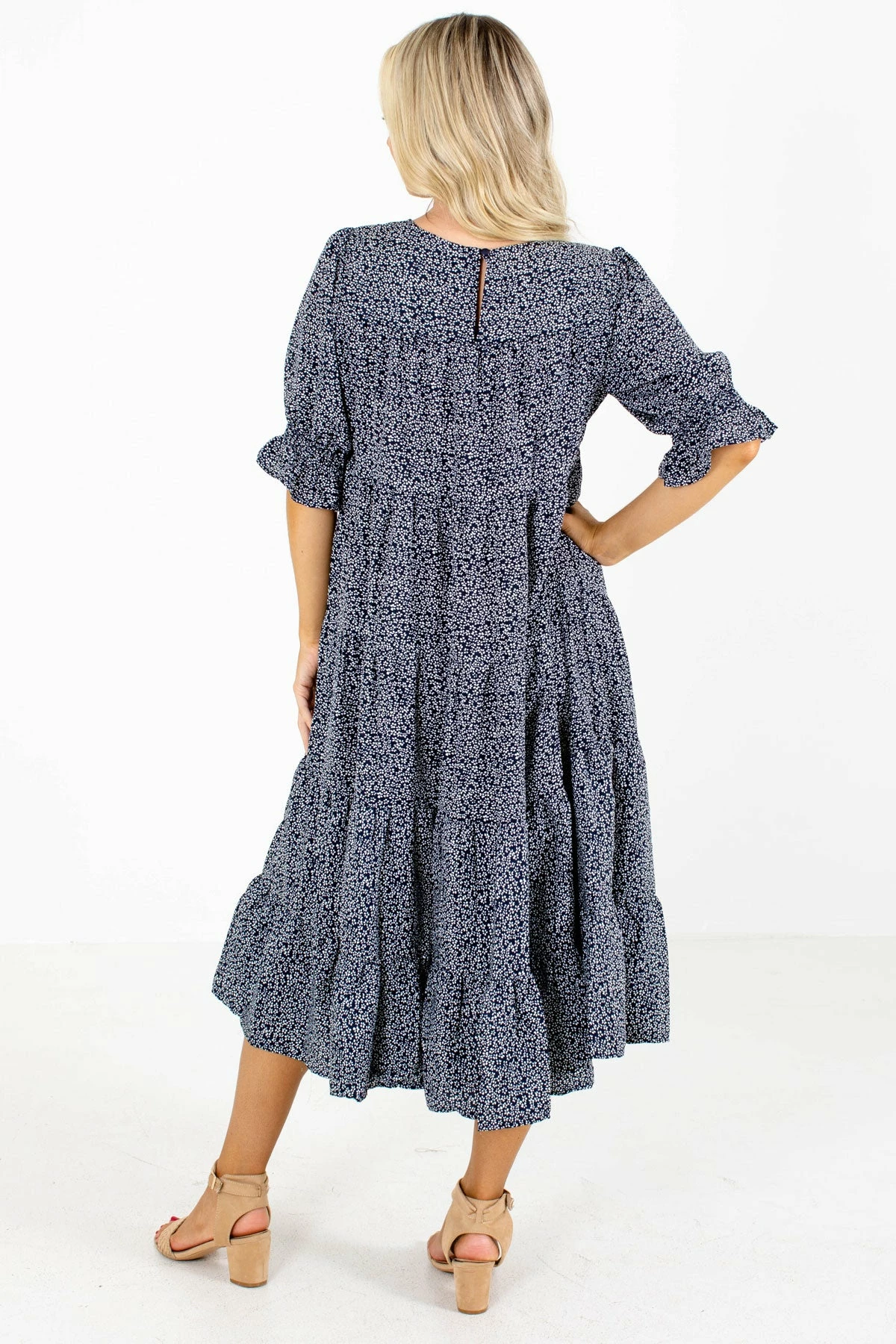 Tea N Rose Pick The Poppies Floral Midi Dress 10 Tea N Rose Pick The Poppies Floral Midi Dress - Image 8