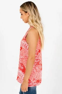 Bella Ella Boutique Positive Vibes Red Paisley Tank 15 Bella Ella Boutique Positive Vibes Red Paisley Tank -bella ella boutique shop Positive Vibes Red Paisley Tank Side 5000x