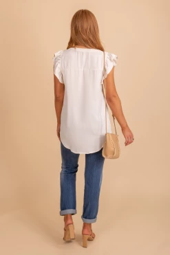 Zenana Right Reasons Short Sleeve Blouse 30 Zenana Right Reasons Short Sleeve Blouse -bella ella boutique shop Rightreasonstop Offwhiteback 5000x