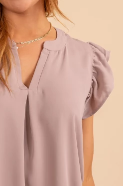 Zenana Right Reasons Short Sleeve Blouse 33 Zenana Right Reasons Short Sleeve Blouse -bella ella boutique shop Rightreasonstop lightbrowndetail 5000x