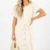 Bella Ella Boutique Seeking Sunshine Yellow Striped Knee-Length Dress -bella ella boutique shop Seeking Sunshine Yellow Dress Front 5000x