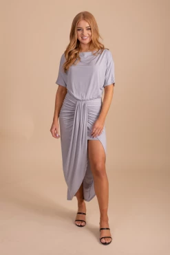 Cameo Show Off One-Shoulder Midi Dress 19 Cameo Show Off One-Shoulder Midi Dress -bella ella boutique shop ShowOffOff ShoulderFrontSilver 5000x