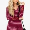 Bella Ella Boutique Simply Adorable Burgundy Striped Top 2 Bella Ella Boutique Simply Adorable Burgundy Striped Top -bella ella boutique shop Simply Adorbale Burgundy Top Front3 5000x